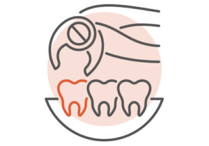 Icon Depicting a Damaged Tooth Being Extracted
