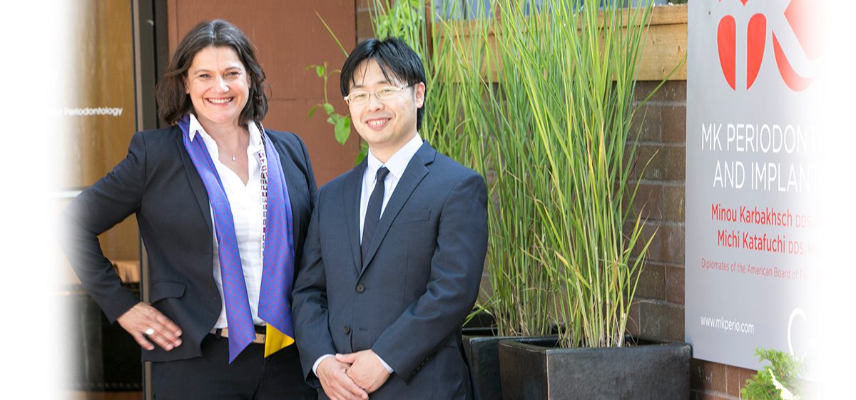 Dr. Karbakhsch and Dr. Katafuchi In Front of MK Periodontics and Implants